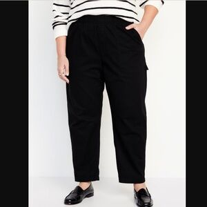 NWT Old Navy, XL Black, Cotton Cargo Pants, High-Waisted Pulla Utility Pants